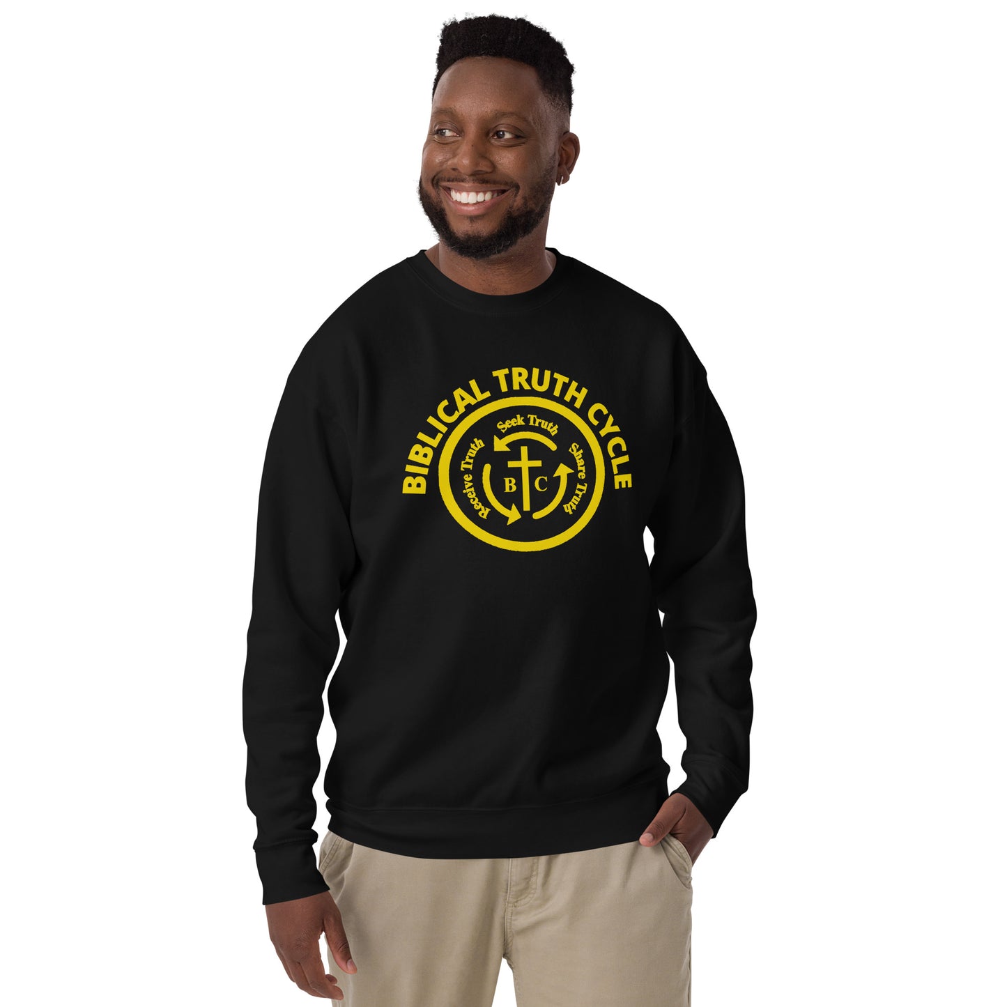 Biblical Truth Cycle - Premium Sweatshirt (Gold Logo)