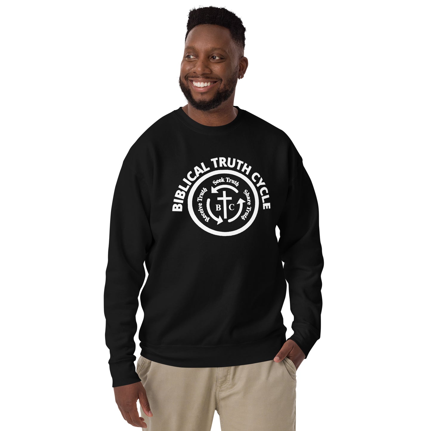 Biblical Truth Cycle - Premium Sweatshirt (White Logo)