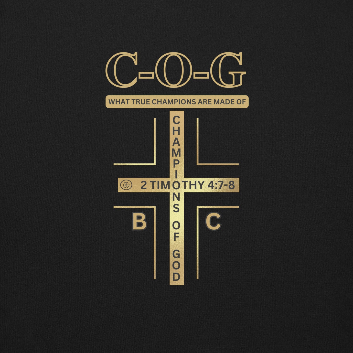 Biblical Truth Cycle -Champions of God Sweatshirt (C-O-G_Old Gold/Black)