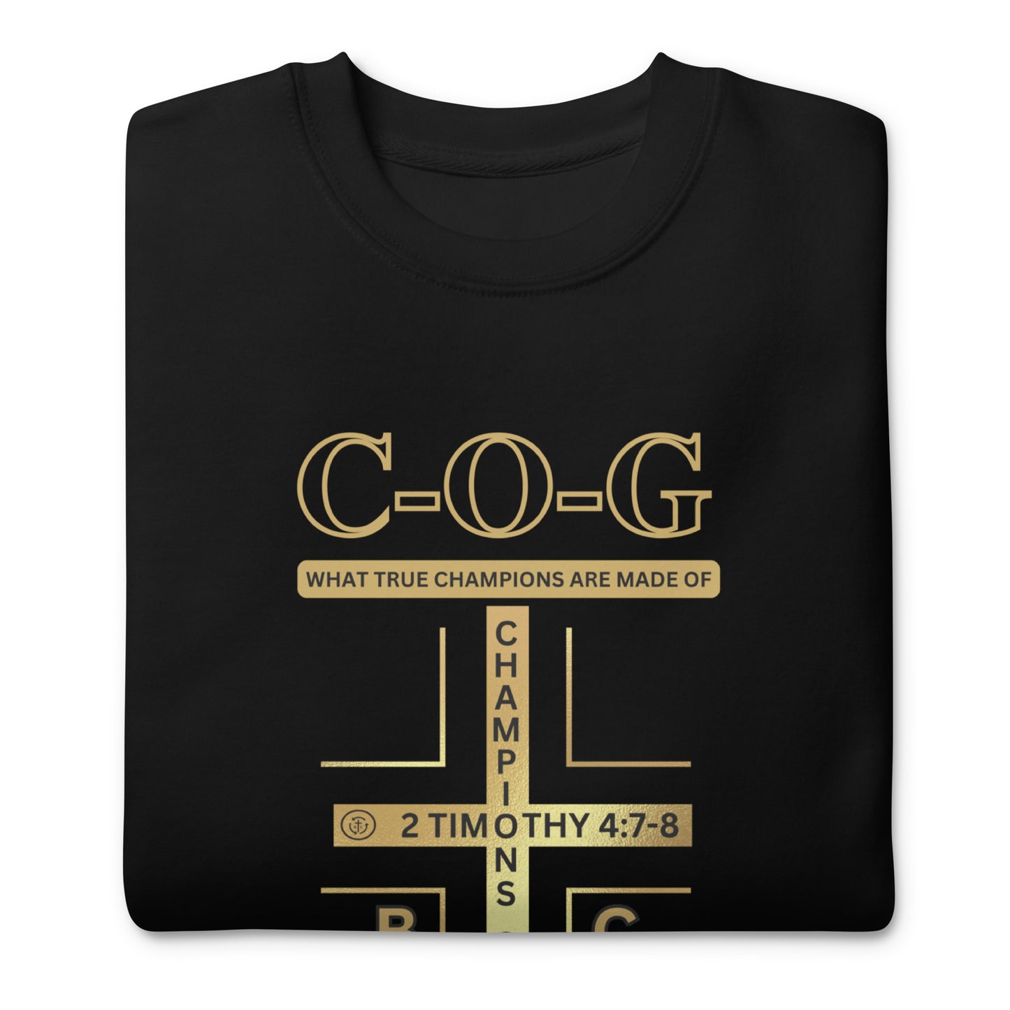 Biblical Truth Cycle -Champions of God Sweatshirt (C-O-G_Old Gold/Black)