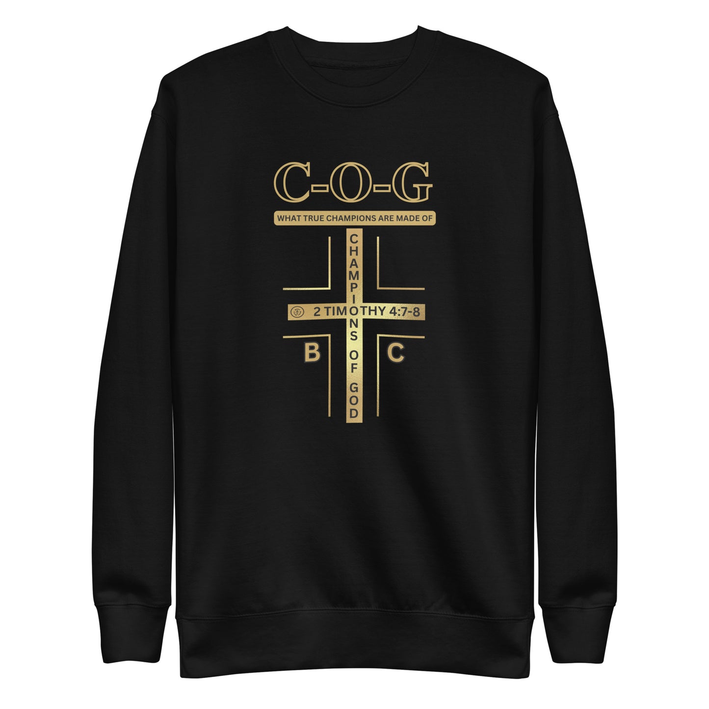 Biblical Truth Cycle -Champions of God Sweatshirt (C-O-G_Old Gold/Black)