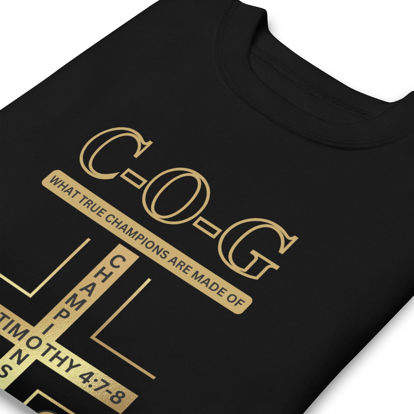 Biblical Truth Cycle -Champions of God Sweatshirt (C-O-G_Old Gold/Black)