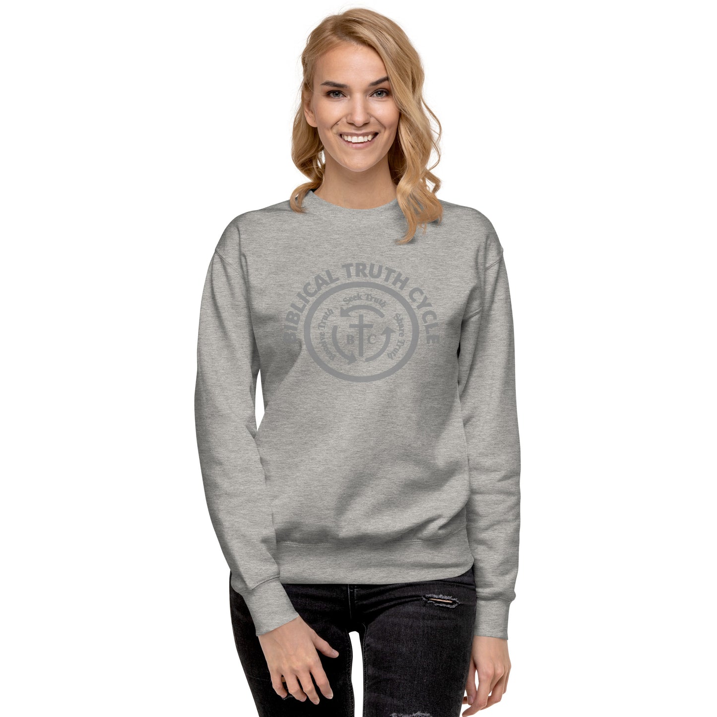 Biblical Truth Cycle - Premium Sweatshirt (Grey Logo)