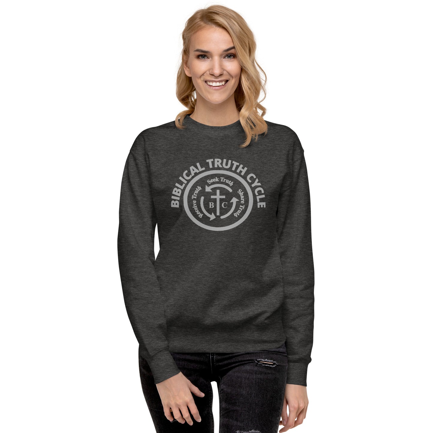 Biblical Truth Cycle - Premium Sweatshirt (Grey Logo)