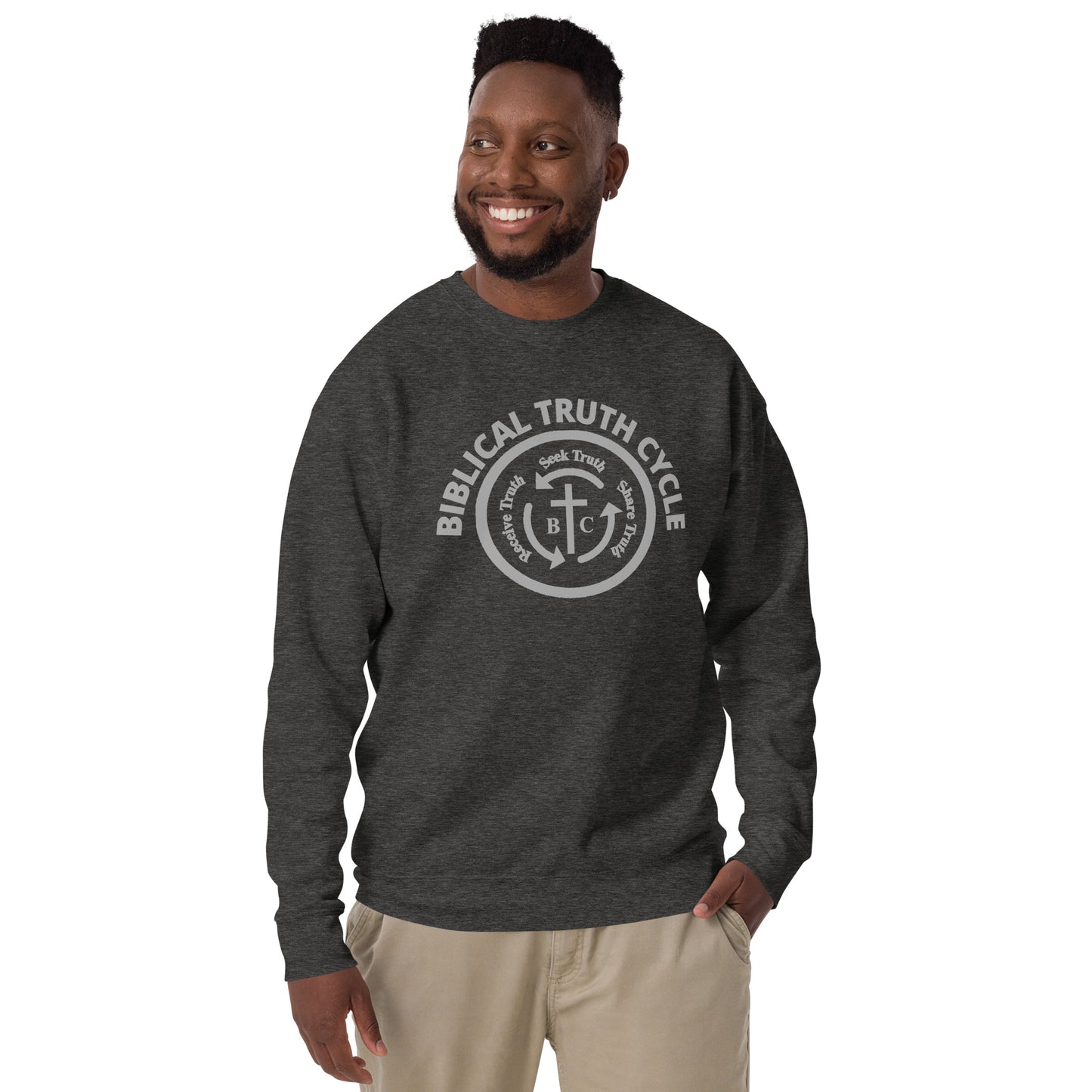 Biblical Truth Cycle - Premium Sweatshirt (Grey Logo)