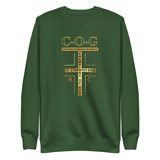 Biblical Truth Cycle -Champions of God Sweatshirt (C-O-G_Old Gold/Black)