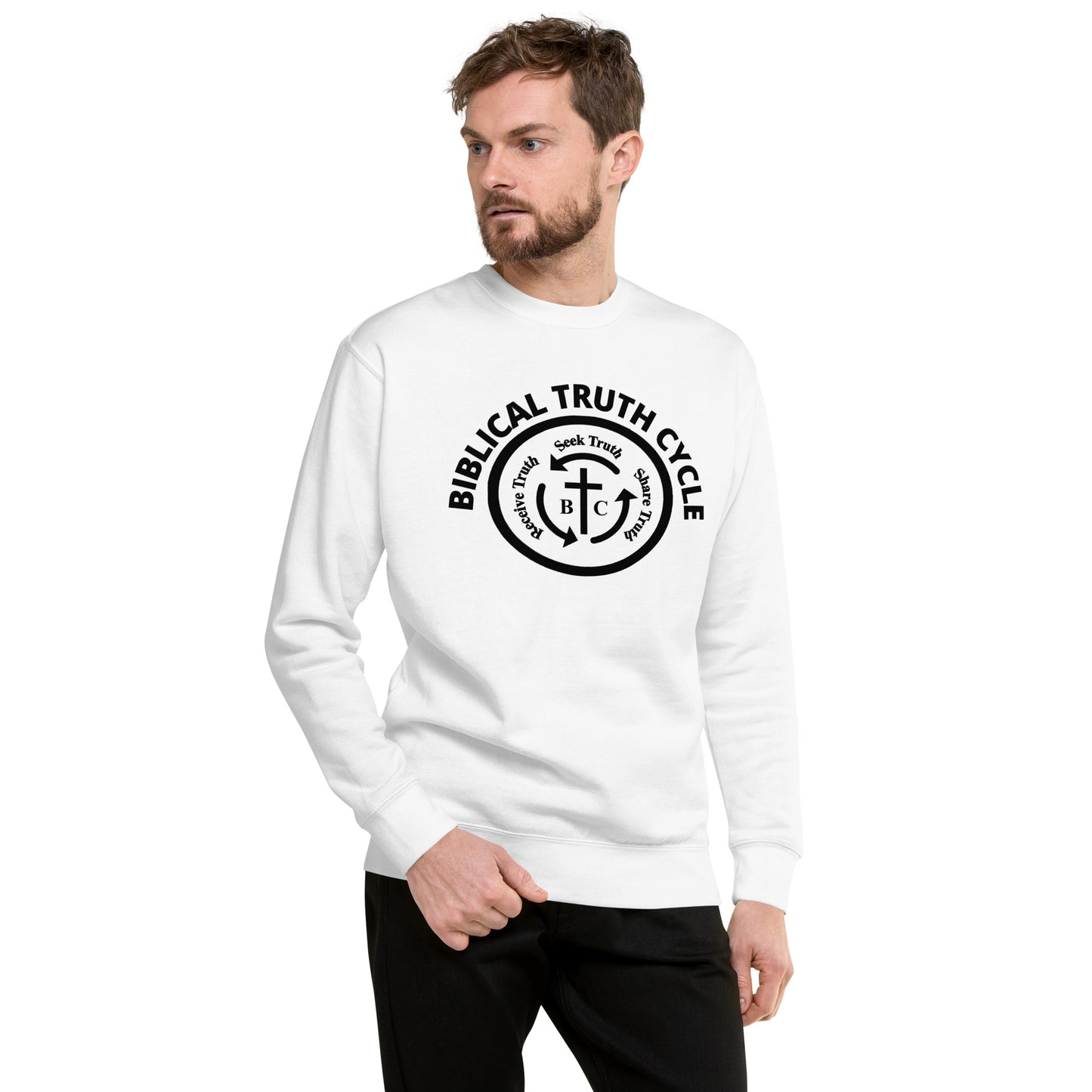 Biblical Truth Cycle - Preium Sweatshirt (Black Logo)