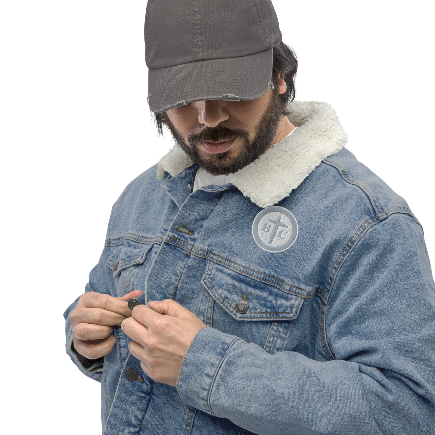 Biblical Truth Cycle - Denim Sherpa Jacket (Logo II)