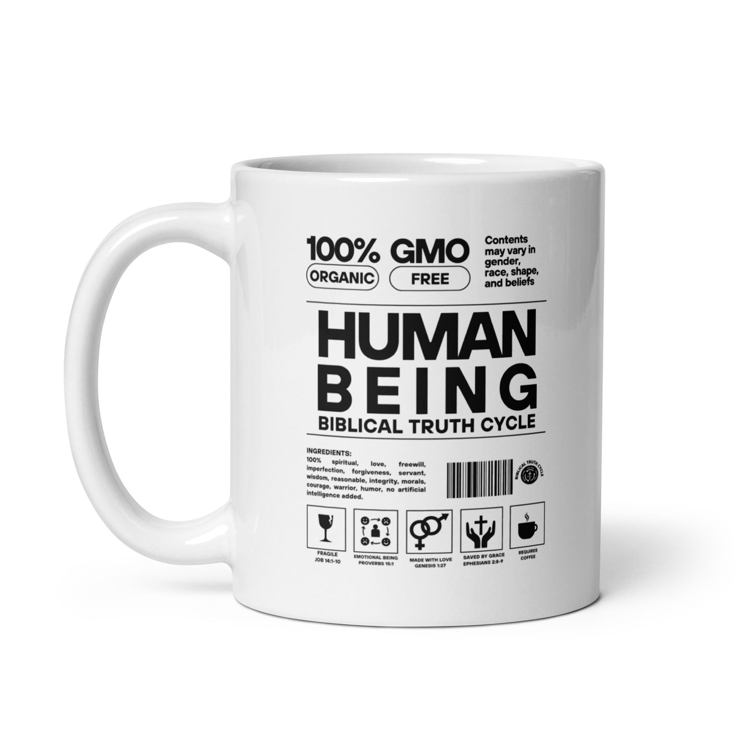 Biblical Truth Cycle - White Glossy Mug 11oz (Human Being)