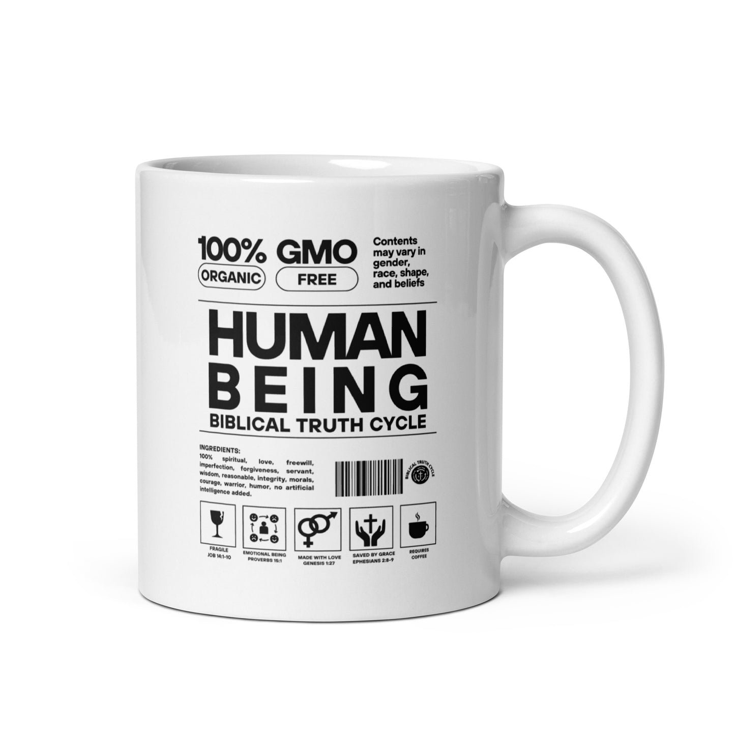 Biblical Truth Cycle - White Glossy Mug 11oz (Human Being)