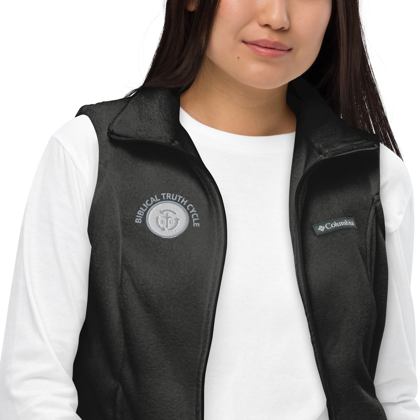 Biblical Truth Cycle - Ladies Columbia Vest Logo-NoSlo)