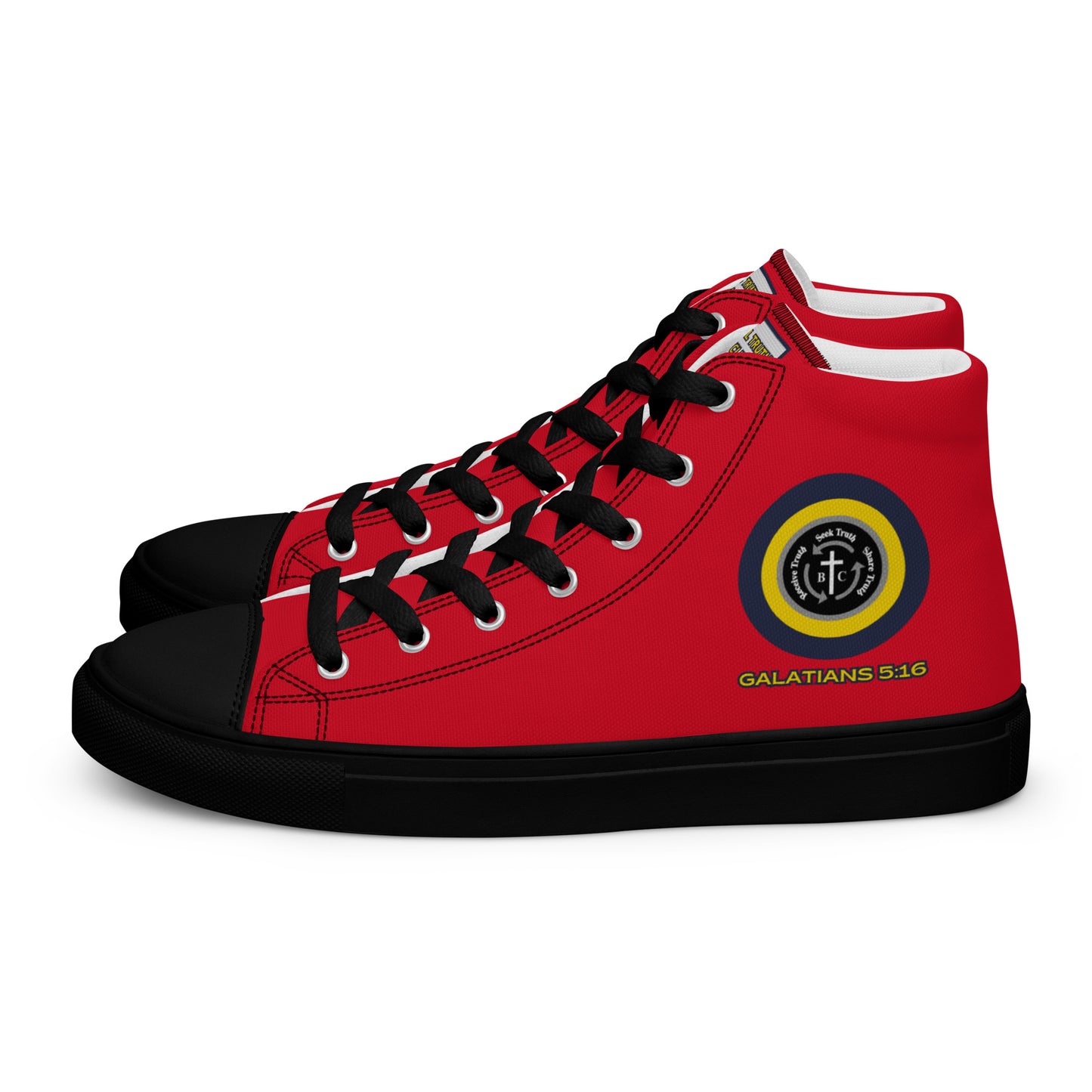 Biblical Truth Cycle - Ladies High Top Canvas Shoes (Verse-Galathians 5:16)