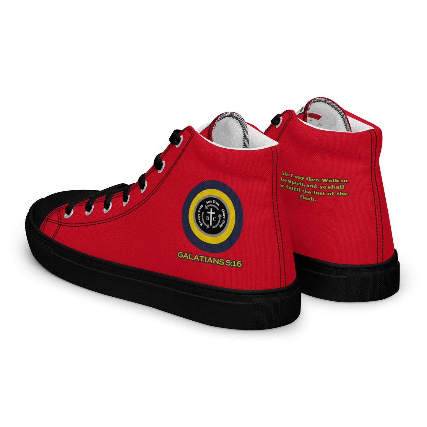 Biblical Truth Cycle - Ladies High Top Canvas Shoes (Verse-Galathians 5:16)