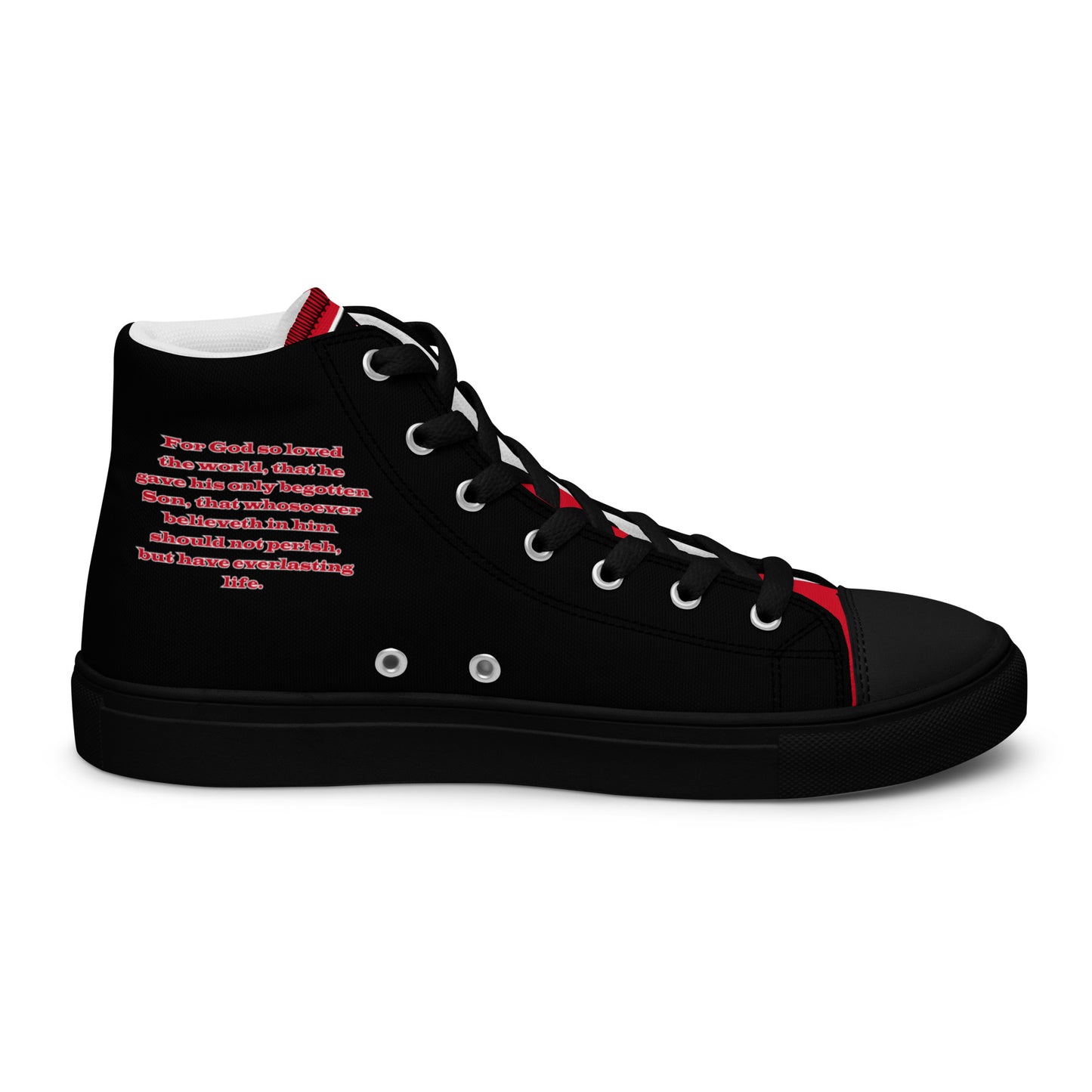 Biblical Truth Cycle Ladies High Top Canvas Shoes (Verse-John 3:16)