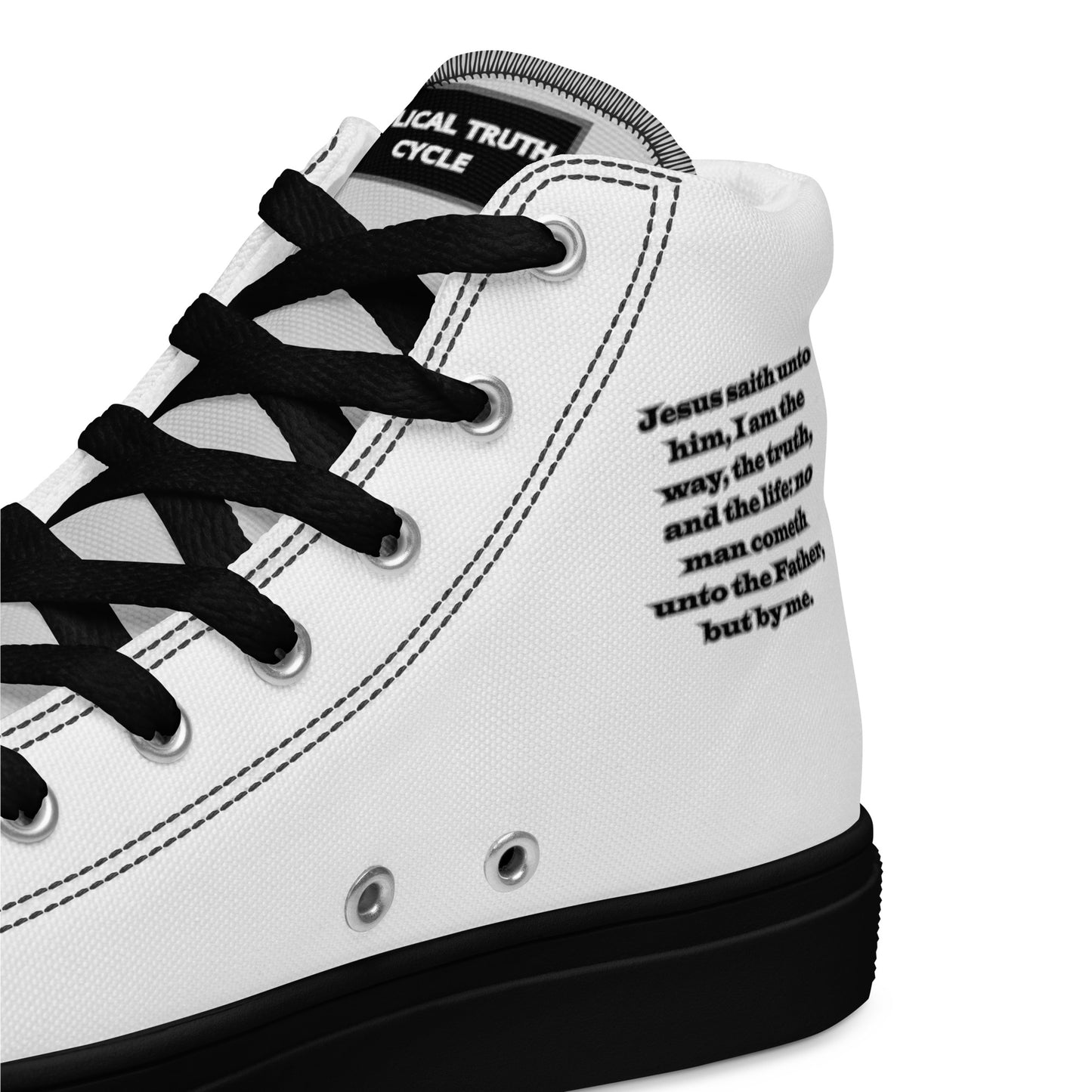 Biblical Truth Cycle - Ladies High Top Canvas Shoes (Verse-John 14:6)