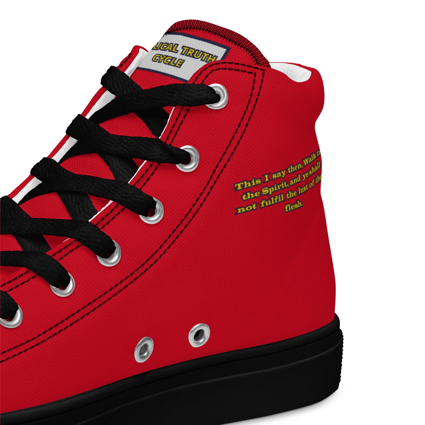 Biblical Truth Cycle - Ladies High Top Canvas Shoes (Verse-Galathians 5:16)