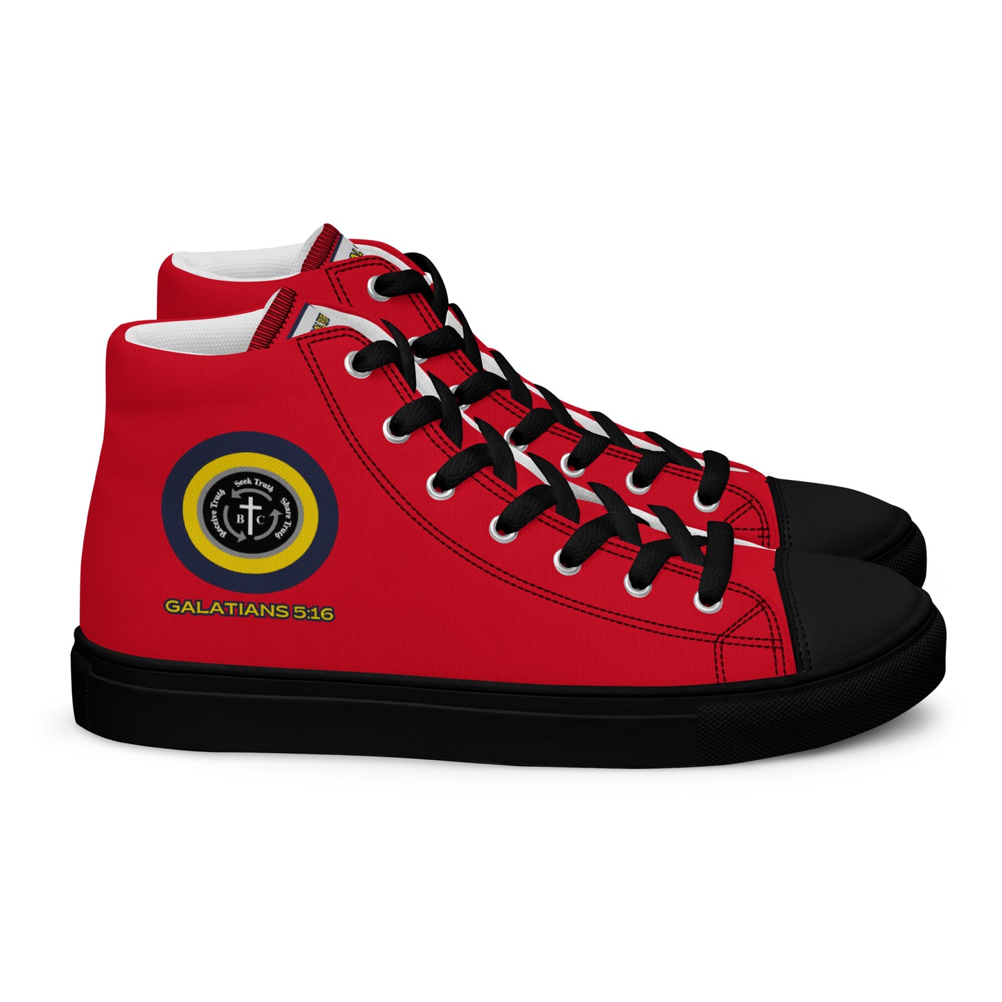 Biblical Truth Cycle - Ladies High Top Canvas Shoes (Verse-Galathians 5:16)