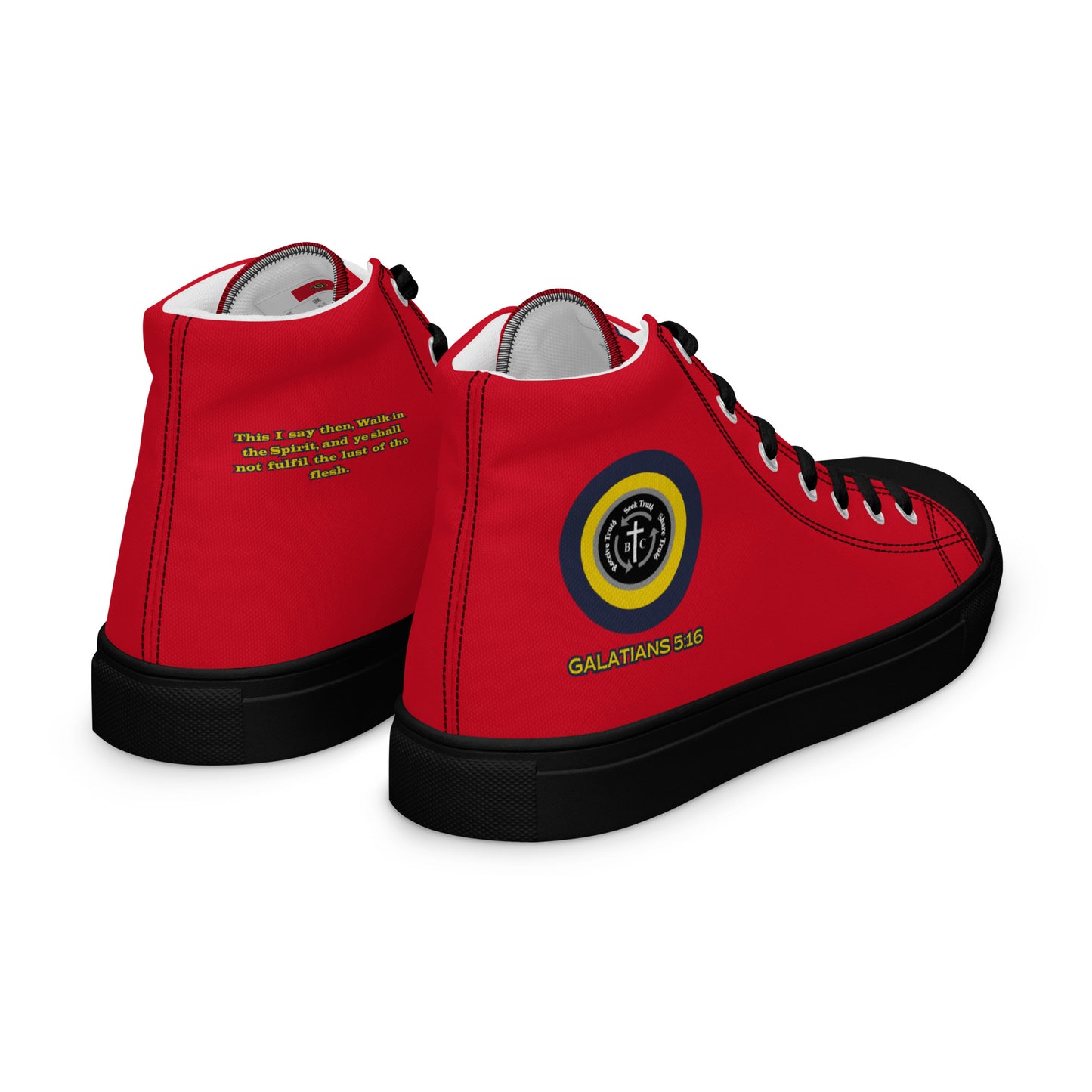 Biblical Truth Cycle - Ladies High Top Canvas Shoes (Verse-Galathians 5:16)