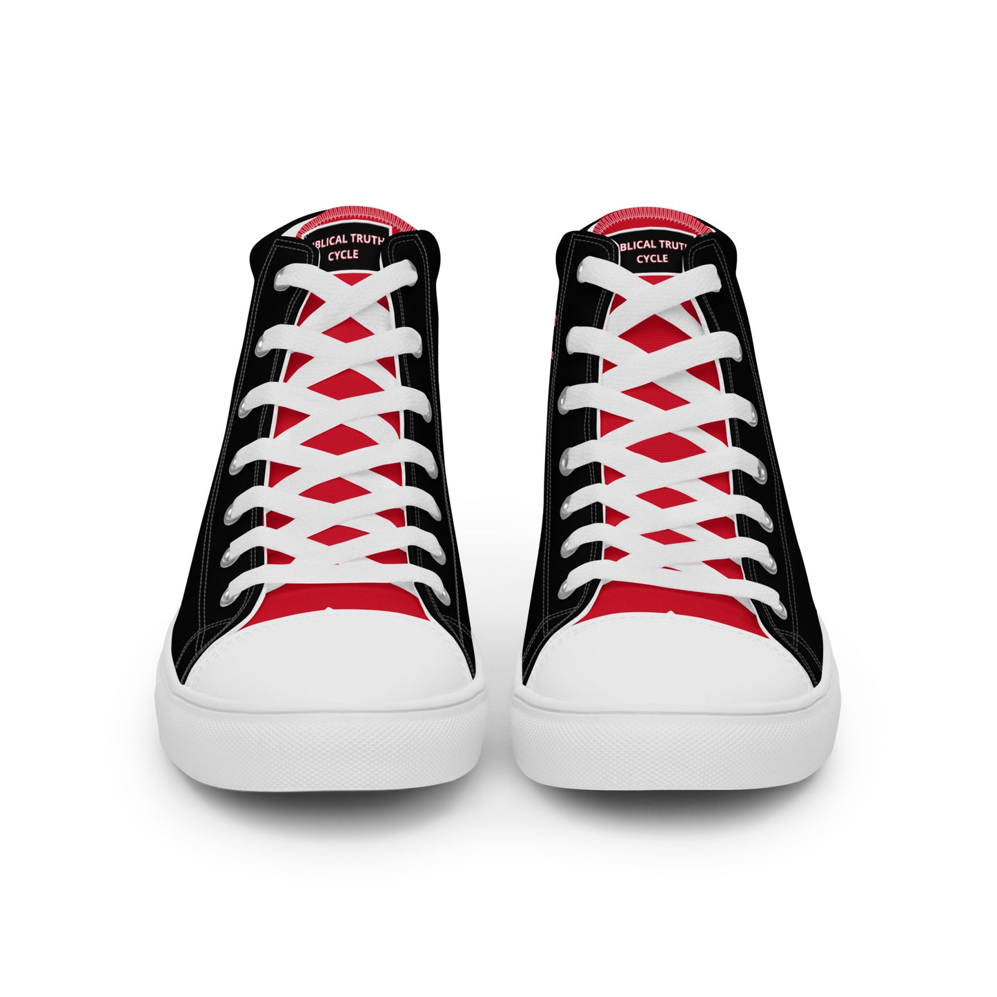 Biblical Truth Cycle Ladies High Top Canvas Shoes (Verse-John 3:16)