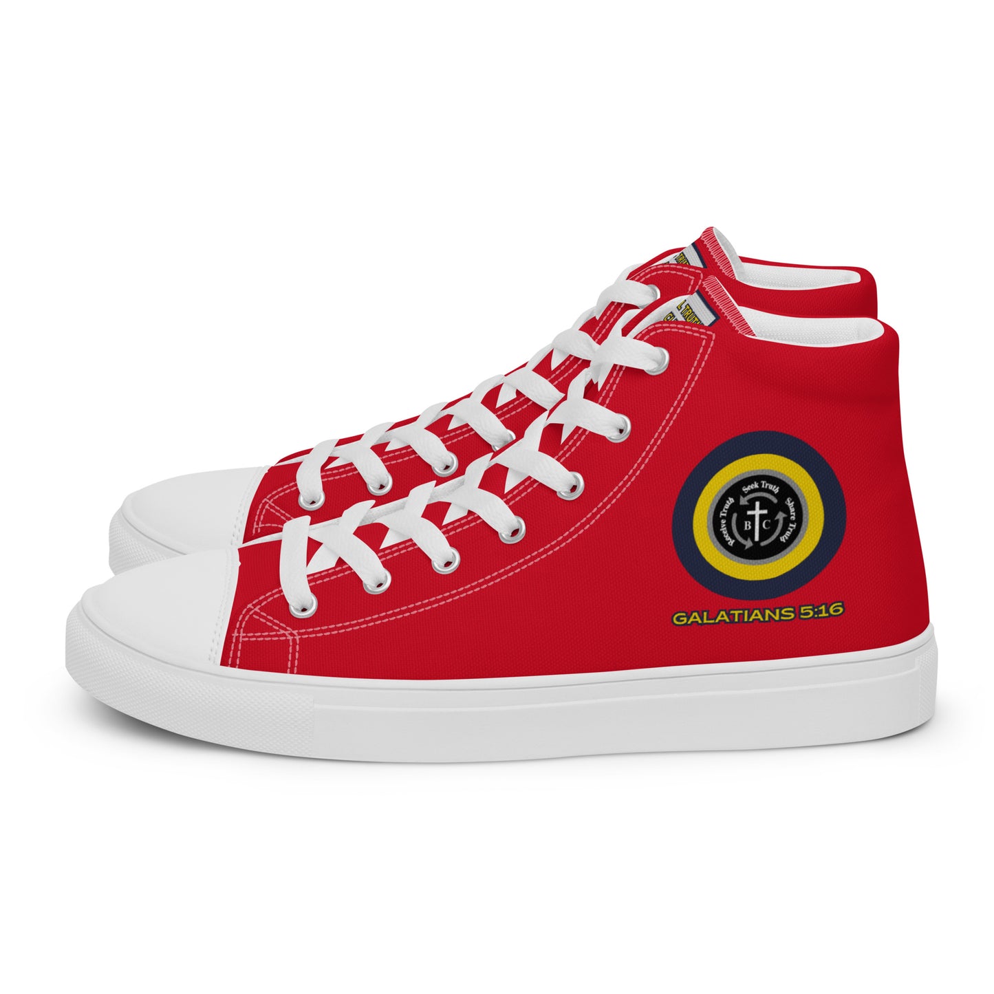 Biblical Truth Cycle - Ladies High Top Canvas Shoes (Verse-Galathians 5:16)