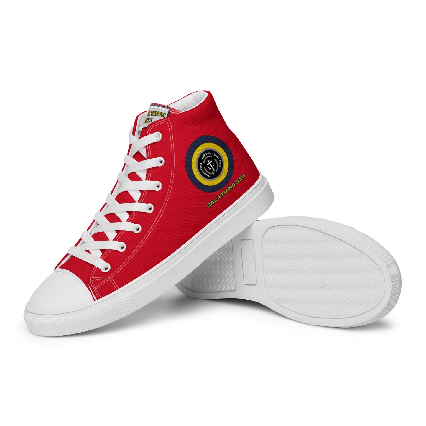 Biblical Truth Cycle - Ladies High Top Canvas Shoes (Verse-Galathians 5:16)