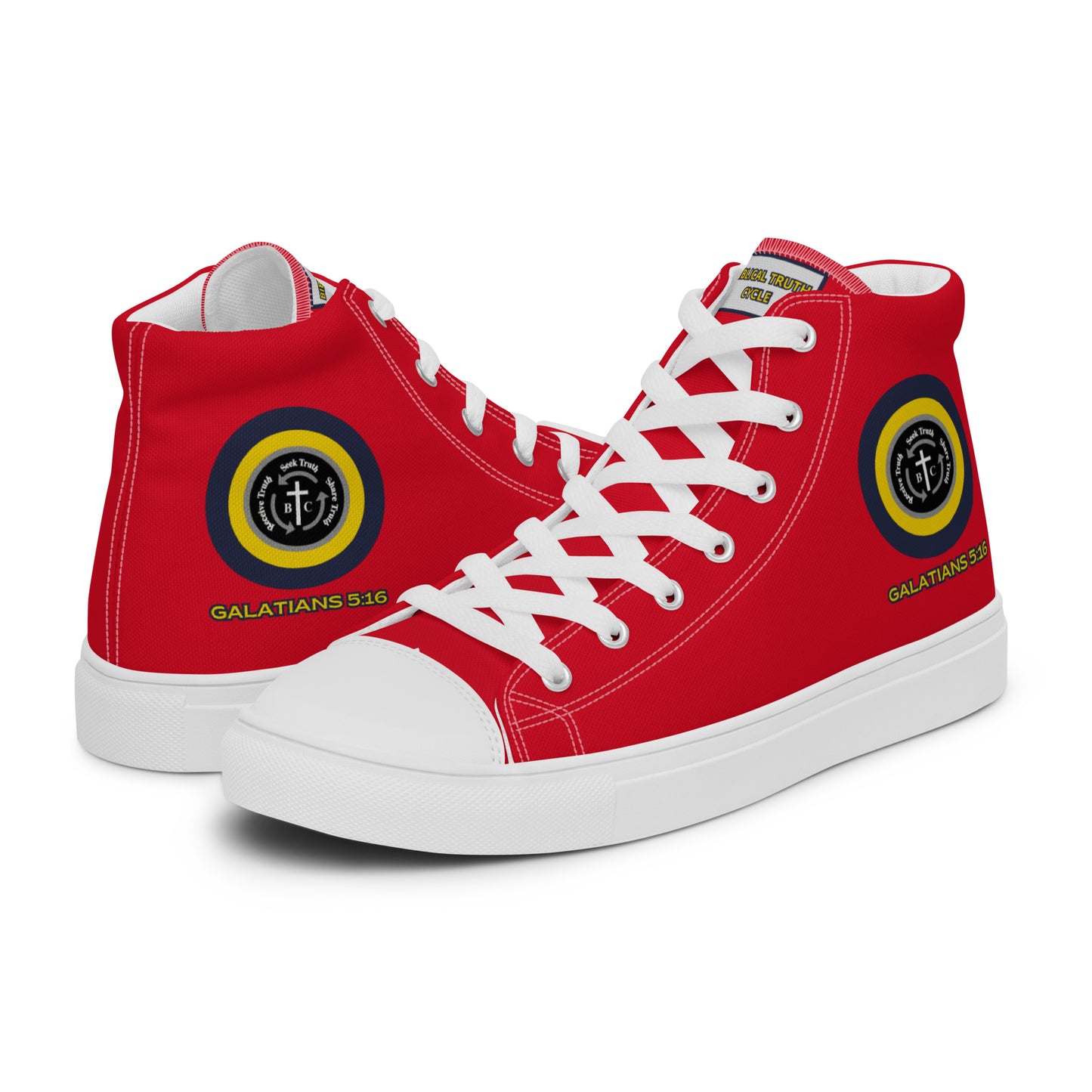 Biblical Truth Cycle - Ladies High Top Canvas Shoes (Verse-Galathians 5:16)