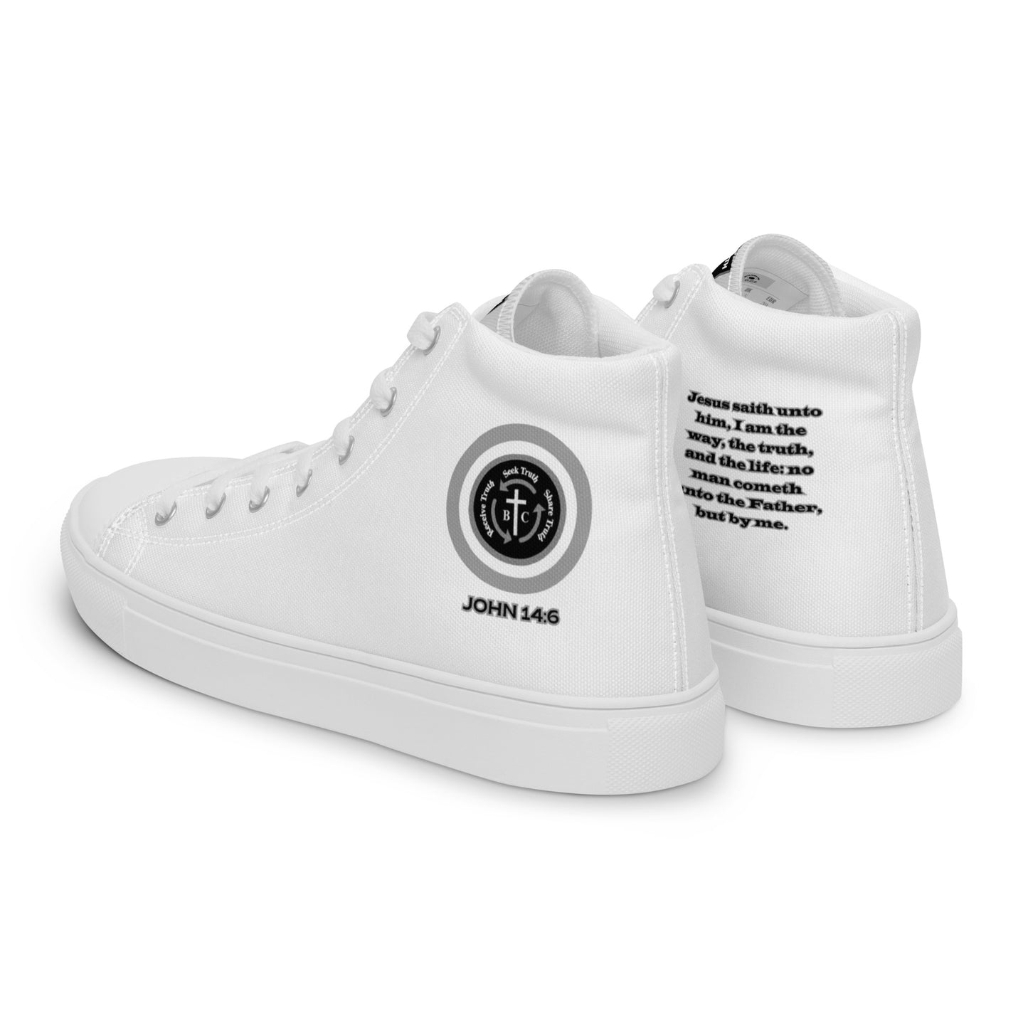 Biblical Truth Cycle - Ladies High Top Canvas Shoes (Verse-John 14:6)