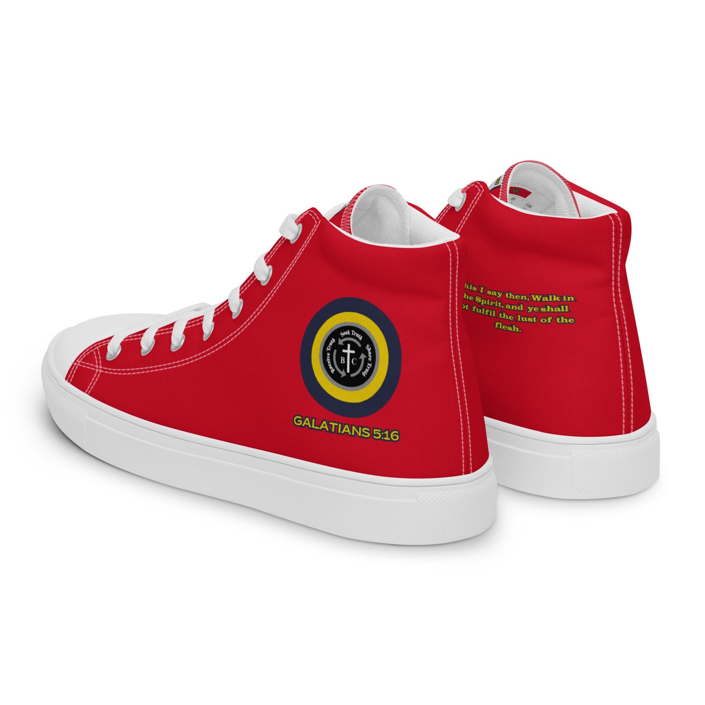 Biblical Truth Cycle - Ladies High Top Canvas Shoes (Verse-Galathians 5:16)