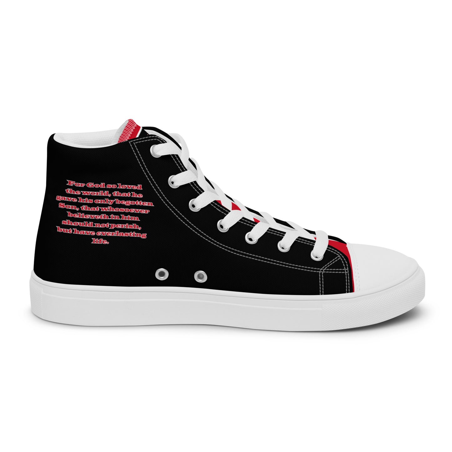 Biblical Truth Cycle Ladies High Top Canvas Shoes (Verse-John 3:16)