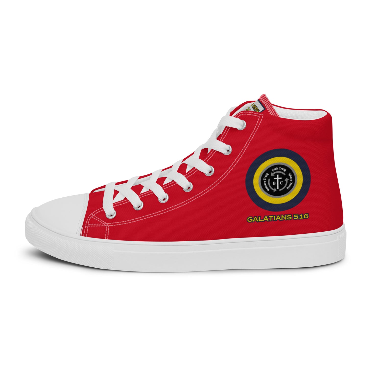 Biblical Truth Cycle - Ladies High Top Canvas Shoes (Verse-Galathians 5:16)