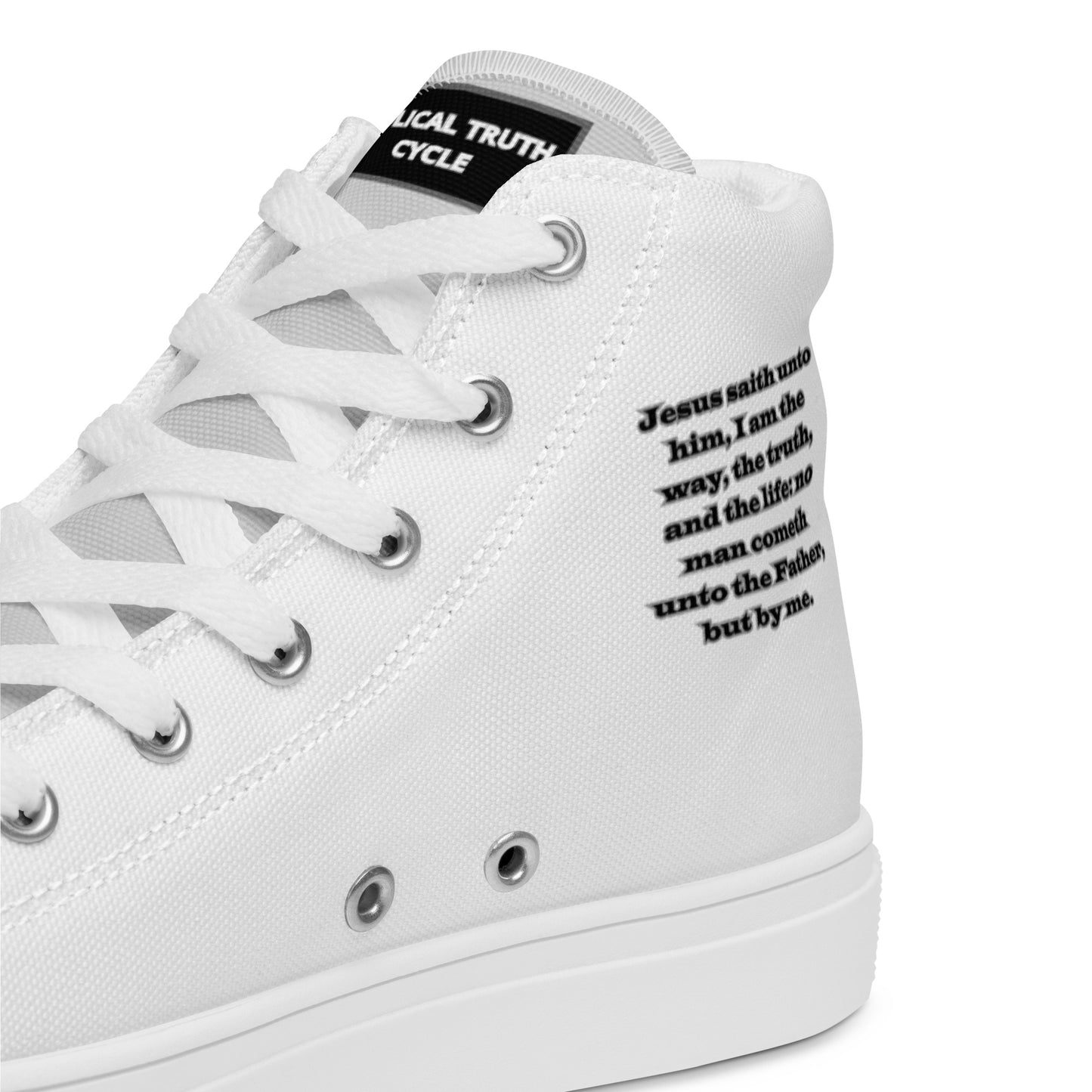 Biblical Truth Cycle - Ladies High Top Canvas Shoes (Verse-John 14:6)