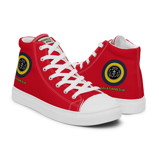 Biblical Truth Cycle - Ladies High Top Canvas Shoes (Verse-Galathians 5:16)