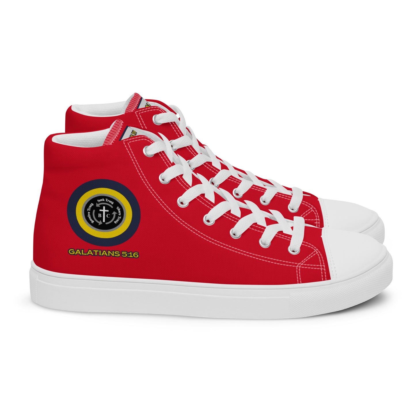 Biblical Truth Cycle - Ladies High Top Canvas Shoes (Verse-Galathians 5:16)