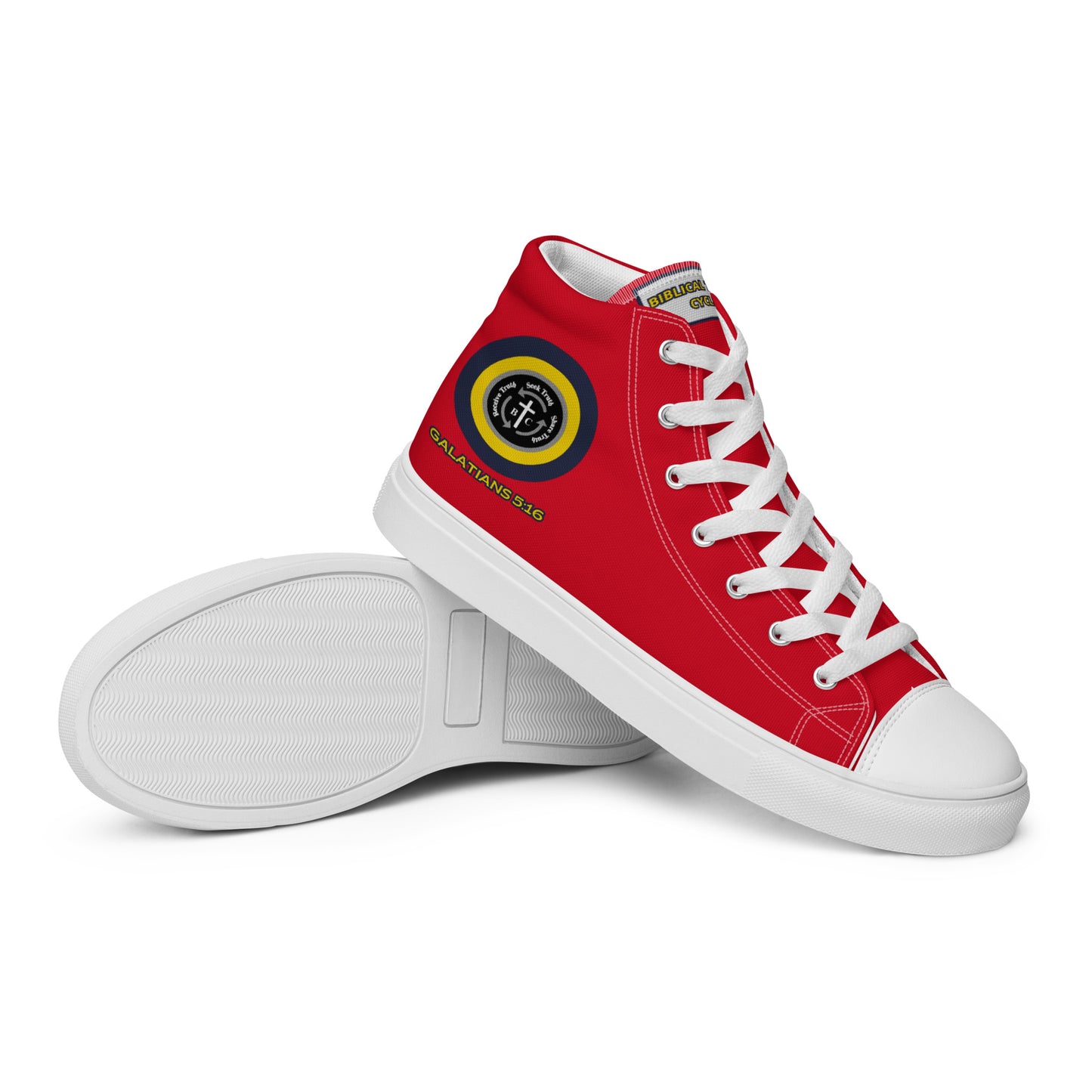 Biblical Truth Cycle - Ladies High Top Canvas Shoes (Verse-Galathians 5:16)