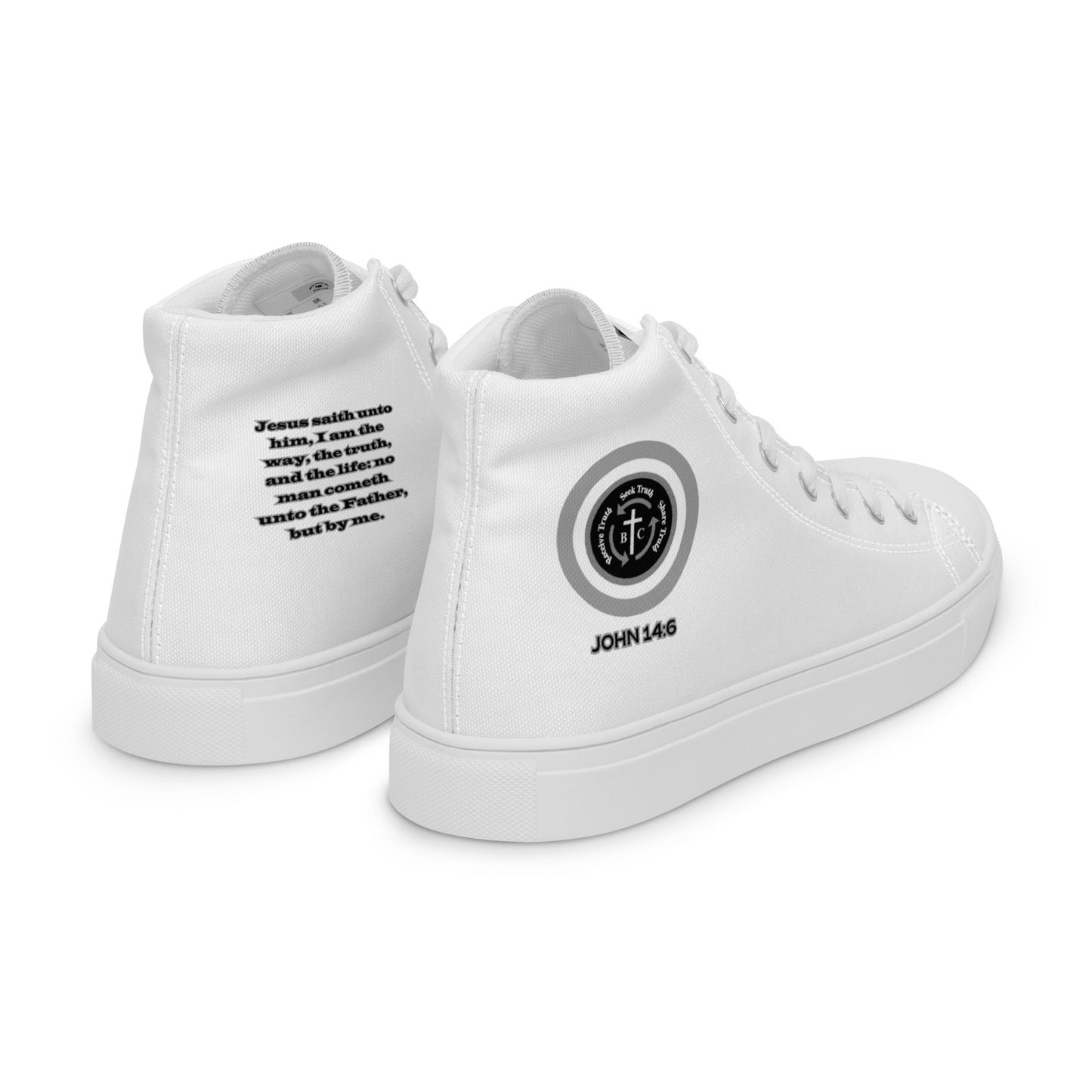 Biblical Truth Cycle - Ladies High Top Canvas Shoes (Verse-John 14:6)