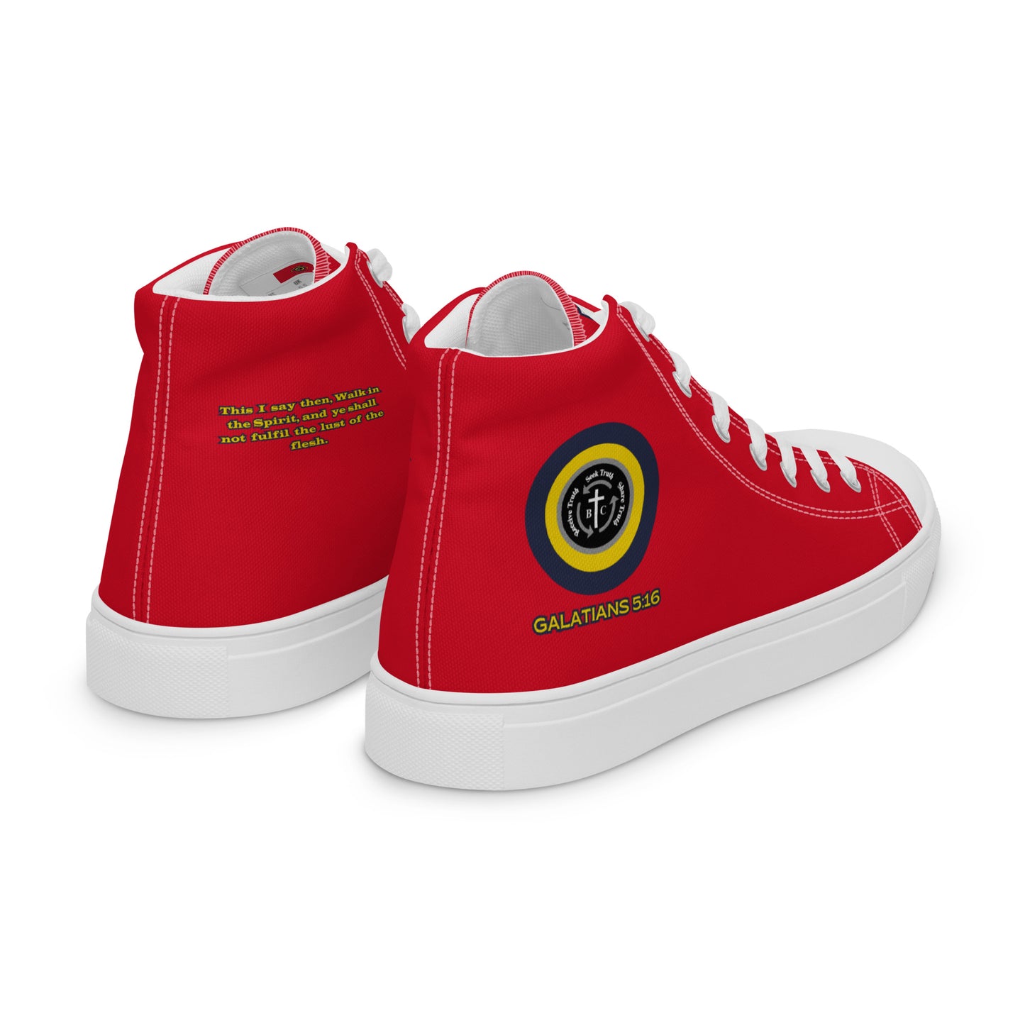 Biblical Truth Cycle - Ladies High Top Canvas Shoes (Verse-Galathians 5:16)