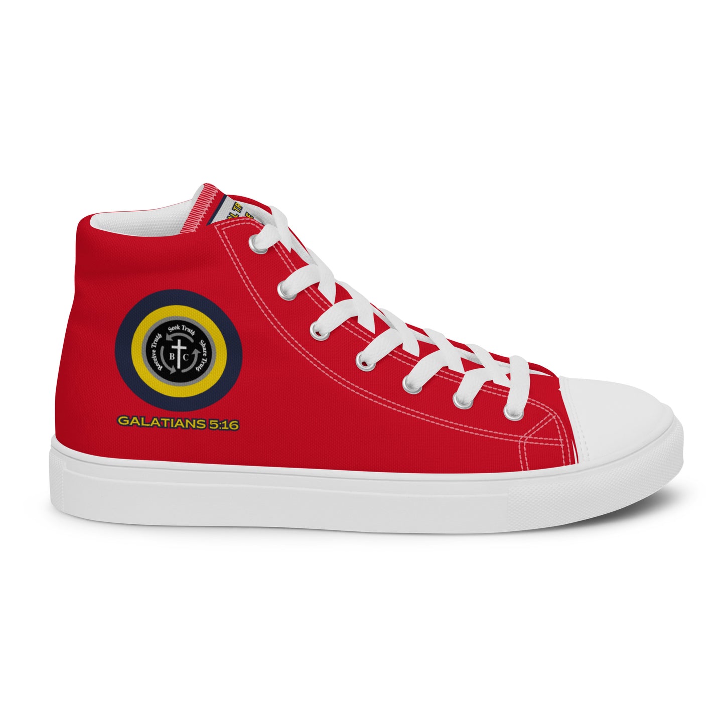 Biblical Truth Cycle - Ladies High Top Canvas Shoes (Verse-Galathians 5:16)