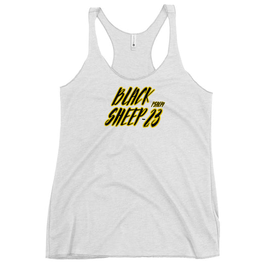 Sheep 23 - Ladies Racerback Tank Top (Black Sheep)