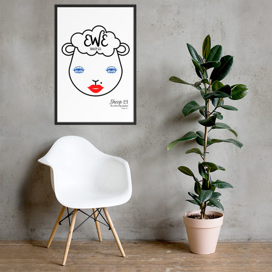 SHEEP 23 - Framed Poster (EWE with Mole)