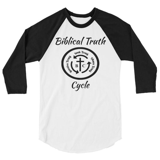 Biblical Truth Cycle - 3/4 Sleeve Raglan Shirt - B.T.C Logo