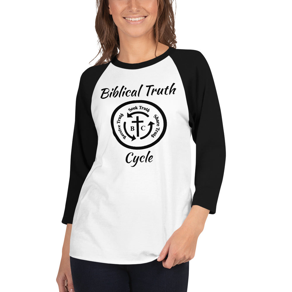 Biblical Truth Cycle - 3/4 Sleeve Raglan Shirt - B.T.C Logo