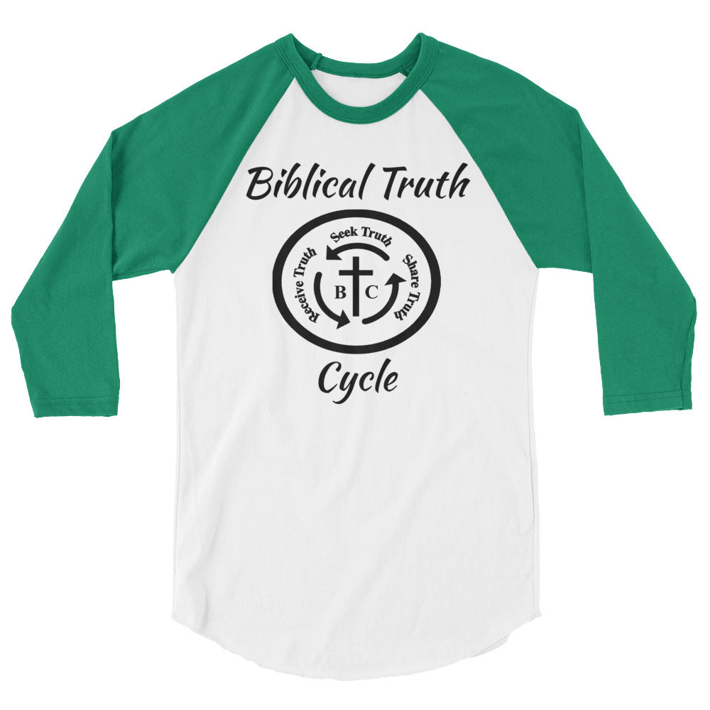 Biblical Truth Cycle - 3/4 Sleeve Raglan Shirt - B.T.C Logo