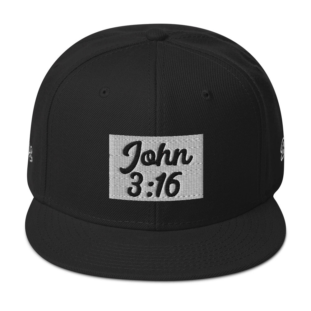 Biblical Truth Cycle - Snapback Hat (John 3:16 - Black Letters)