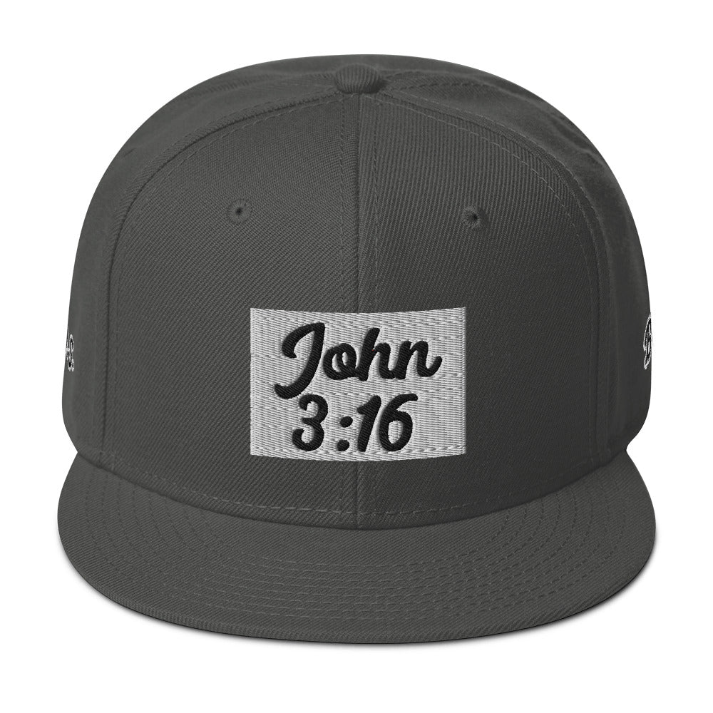 Biblical Truth Cycle - Snapback Hat (John 3:16 - Black Letters)