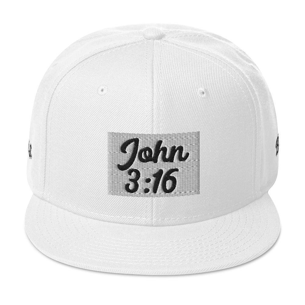 Biblical Truth Cycle - Snapback Hat (John 3:16 - Black Letters)